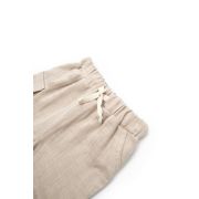 Set tricou ecru cu pantaloni scurti TeddyBear, 100% bumbac organic, BabyCosy (Marime: 3-6 Luni) JEMBC-CSYM7104-3