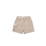 Set tricou ecru cu pantaloni scurti TeddyBear, 100% bumbac organic, BabyCosy (Marime: 6-9 luni) JEMBC-CSYM7104-6