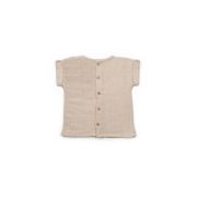 Set tricou maro cu pantaloni scurti TeddyBear, 100% bumbac organic, BabyCosy (Marime: 3-6 Luni) JEMBC-CSYM7103-3