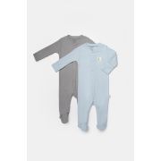 Set 2 salopete lungi Bamboo, blue, BabyCosy, 50%bumbac+50% bambus (Marime: 0-3 Luni) JEMBC-CSYB9035-0