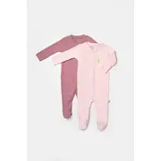 Set 2 salopete lungi Bamboo, roz, BabyCosy, 50%bumbac+50% bambus (Marime: 3-6 Luni) JEMBC-CSYB9033-3