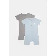 Set 2 salopete scurte Bamboo, blue, BabyCosy, 50%bumbac+50% bambus (Marime: 9-12 luni) JEMBC-CSYB9038-9