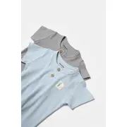 Set 2 tricouri Bamboo, blue, BabyCosy, 50% bumbac+50%bambus (Marime: 6-9 luni) JEMBC-CSYB9023-6