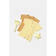 Set 2 tricouri Bamboo, galben, BabyCosy, 50% bumbac+50%bambus (Marime: 9-12 luni) JEMBC-CSYB9022-9