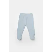 Set 4 piese:body, pantaloni, baveta si caciulita Bamboo, bleu, BabyCosy, 50% bumbac+50%bambus (Marime: 6-9 luni) JEMBC-CSYB9010-6