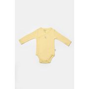Set 4 piese:body, pantaloni, baveta si caciulita Bamboo, galben, BabyCosy, 50% bumbac+50%bambus (Marime: 3-6 Luni) JEMBC-CSYB9008-3