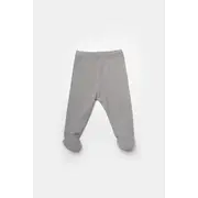 Set 4 piese:body, pantaloni, baveta si caciulita Bamboo, gri, BabyCosy, 50% bumbac+50%bambus (Marime: 3-6 Luni) JEMBC-CSYB9011-3