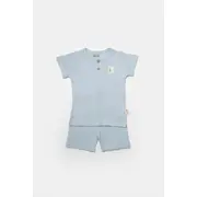 Set tricou cu pantaloni Bamboo, blue, BabyCosy, 50%bumbac+50% bambus (Marime: 12-18 Luni) JEMBC-CSYB9043-12