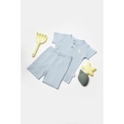 Set tricou cu pantaloni Bamboo, blue, BabyCosy, 50%bumbac+50% bambus (Marime: 6-9 luni) JEMBC-CSYB9043-6