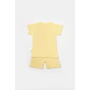 Set tricou cu pantaloni Bamboo, galben, BabyCosy, 50%bumbac+50% bambus (Marime: 12-18 Luni) JEMBC-CSYB9041-12