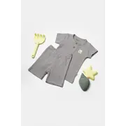 Set tricou cu pantaloni Bamboo, gri, BabyCosy, 50%bumbac+50% bambus (Marime: 18-24 Luni) JEMBC-CSYB9044-18