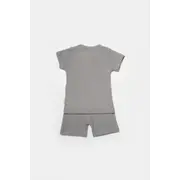 Set tricou cu pantaloni Bamboo, gri, BabyCosy, 50%bumbac+50% bambus (Marime: 18-24 Luni) JEMBC-CSYB9044-18