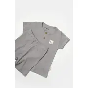 Set tricou cu pantaloni Bamboo, gri, BabyCosy, 50%bumbac+50% bambus (Marime: 18-24 Luni) JEMBC-CSYB9044-18