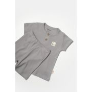 Set tricou cu pantaloni Bamboo, gri, BabyCosy, 50%bumbac+50% bambus (Marime: 6-9 luni) JEMBC-CSYB9044-6