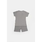 Set tricou cu pantaloni Bamboo, gri, BabyCosy, 50%bumbac+50% bambus (Marime: 6-9 luni) JEMBC-CSYB9044-6