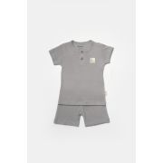 Set tricou cu pantaloni Bamboo, gri, BabyCosy, 50%bumbac+50% bambus (Marime: 9-12 luni) JEMBC-CSYB9044-9