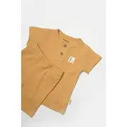Set tricou cu pantaloni Bamboo, maro, BabyCosy, 50%bumbac+50% bambus (Marime: 6-9 luni) JEMBC-CSYB9042-6