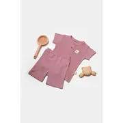 Set tricou cu pantaloni Bamboo, roz, BabyCosy, 50%bumbac+50% bambus (Marime: 6-9 luni) JEMBC-CSYB9039-6