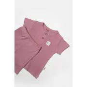 Set tricou cu pantaloni Bamboo, roz, BabyCosy, 50%bumbac+50% bambus (Marime: 6-9 luni) JEMBC-CSYB9039-6