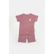 Set tricou cu pantaloni Bamboo, roz, BabyCosy, 50%bumbac+50% bambus (Marime: 9-12 luni) JEMBC-CSYB9039-9