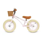 Bicicleta De Echilibru Fara Pedale Pentru Copii, Reglabila, Roti De 12  , Sonerie Si Cos, 3 Ani+, Retro Classy Pink, Kidwell Pjbrobicla02a0