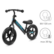 Bicicleta De Echilibru Fara Pedale Pentru Copii, Reglabila Si Roti Late Eva De 12  ,  Rebel Black, Kidwell Pjbrobireb14a0