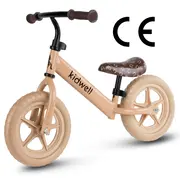 Bicicleta De Echilibru Fara Pedale Pentru Copii, Reglabila Si Roti Late Eva De 12  , Rebel Beige, Kidwell Pjbrobireb18a0