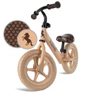 Bicicleta De Echilibru Fara Pedale Pentru Copii, Reglabila Si Roti Late Eva De 12  , Rebel Beige, Kidwell Pjbrobireb18a0