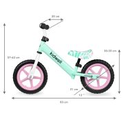 Bicicleta De Echilibru Fara Pedale Pentru Copii, Reglabila Si Roti Late Eva De 12  , Rebel Mint, Kidwell Pjbrobirel02a0
