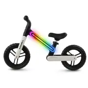 Bicicleta De Echilibru Fara Pedale Pentru Copii, Sa Reglabila, Cu Lumini Led, Roti Eva, 2 Ani+, Suno Black White, Kidwell Pjbrobisun02a0