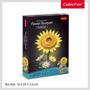 Cubic Fun - Buchet de flori 3D Floarea Soarelui 102 piese ARTCUW3303h