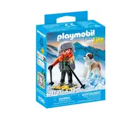 Playmobil - Figurina drumet cu animalut de colectie caine Saint Bernard ARTPM71741
