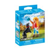 Playmobil - Figurina femeie cu animalut de colectie caine de Munte ARTPM71738