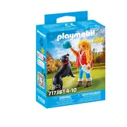 Playmobil - Figurina femeie cu animalut de colectie caine de Munte ARTPM71738