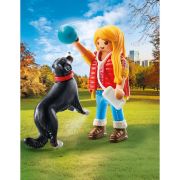 Playmobil - Figurina femeie cu animalut de colectie caine de Munte ARTPM71738