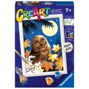 Ravensburger - CreArt pictura pe numere pentru copii bufnita care straluceste in intuneric ARTRVSPBN23711