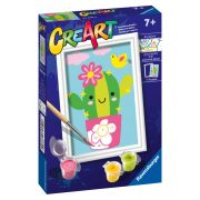 Ravensburger - CreArt pictura pe numere pentru copii cactus in ghiveci ARTRVSPBN23660