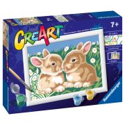 Ravensburger - CreArt pictura pe numere pentru copii iepurasi printre margarete ARTRVSPBN23563