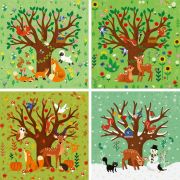 Ravensburger - Puzzle Up anotimpuri 4 puzzle contur 12 16 20 24 piese ARTRVSPC04002