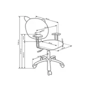Set birou ergonomic hm collorido, inaltime reglabila, unghi inclinare ajustabil, mdf, alb si scaun birou hm kitty, piele ecologica, mecanism de balans, 80 kg, roz drm10544