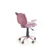 Set birou ergonomic HM Collorido, inaltime reglabila, unghi inclinare ajustabil, MDF, alb si scaun birou HM Kitty, piele ecologica, Mecanism de balans, 80 Kg, roz DRM10544