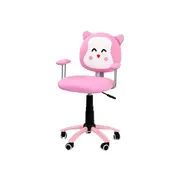 Set birou ergonomic hm collorido, inaltime reglabila, unghi inclinare ajustabil, mdf, alb si scaun birou hm kitty, piele ecologica, mecanism de balans, 80 kg, roz drm10544