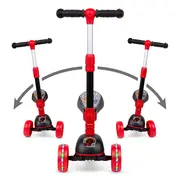 Trotineta Copii Cu Sezut, Transformabila 2in1, Pliabila, Cu Lumini Led, Rimba Race, 1-5 Ani, Pana La 50 Kg, Kidwell Pjbhubarim01a2