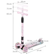 Trotineta Copii Pliabila, Reglabila, Roti Luminoase, Vento Unique, 3+ Ani, Pana La 50 Kg, Kidwell Pjbhubaven01a5