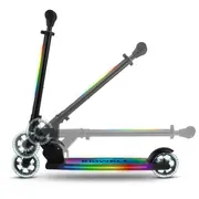 Trotineta Cu 2 Roti Pentru Copii, 3in1, Pliabila, Reglabila, Cu Iluminare Led Incorporata, Mido Black, 5 Ani+, Pana La 100 Kg, Kidwell Pjbhuskmid01a0