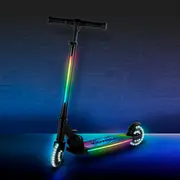 Trotineta Cu 2 Roti Pentru Copii, 3in1, Pliabila, Reglabila, Cu Iluminare Led Incorporata, Mido Black, 5 Ani+, Pana La 100 Kg, Kidwell Pjbhuskmid01a0