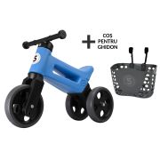Bicicleta fara pedale cu cosulet pentru ghidon Funny Wheels Rider SPORT 2 in 1 Albastra/Negru PMICFWR-S-BLUEBN