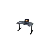 Birou reglabil electric off990, blat mdf, cu motor, functional, negru/alb drm10581