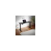 Birou reglabil electric off990, blat mdf, cu motor, functional, negru/alb drm10581