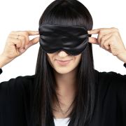 Masca de Dormit, cu Reglementare, WAYA Sleep Mask, Curea Elastica, Culoare Negru EKDEM-SLK06